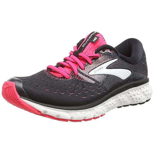 Brooks Womens Glycerin 16 Running Shoe - Black/Pink/Grey - B - 8.0
