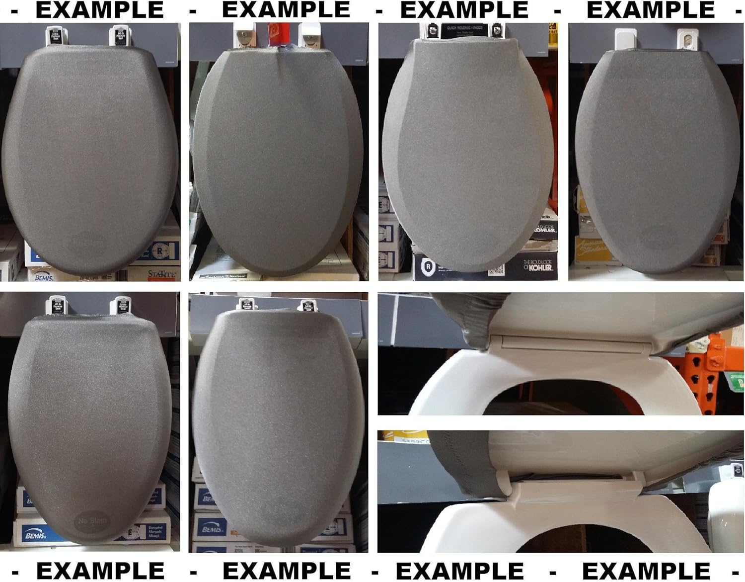 Special Shiny Edition of Fabric Cover for a lid Toilet SEAT for Round & Elongated Models - Handmade in USA (Bright Black) : Home & Kitchen