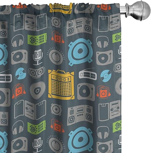 Ambesonne - Paneles de cortinas multicolor