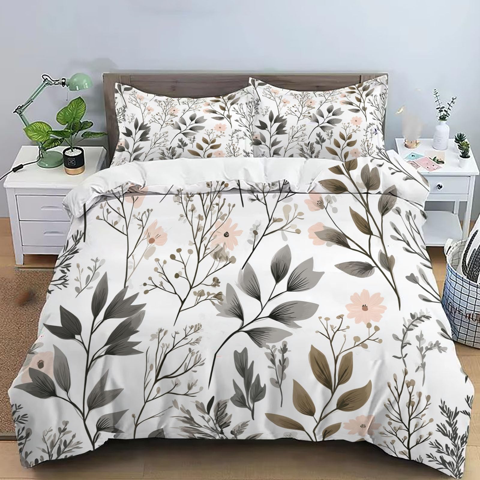 Housse de couette 240x260 anti-glissement avec fermeture éclair parure de lit 3D