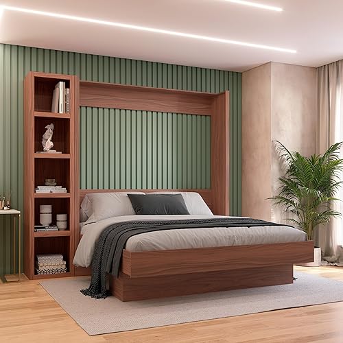 Oakland Living Easy-Lift King Murphy Wall Bed in Brown with