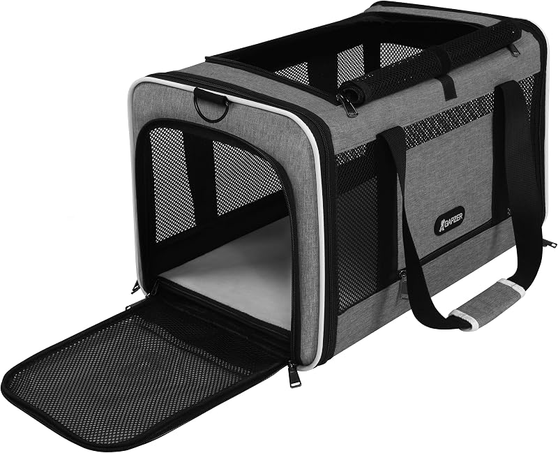 Cat Carrier 18x11x11 Top Load, Soft-Sided Pet Travel Bag Over 15 lbs | Collapsible Small Dog Puppy Crate 10 Pound, Small Animal Rabbit Kennel Carrying Case, Kitten Mesh Cage Medium Cat Under 25 lb