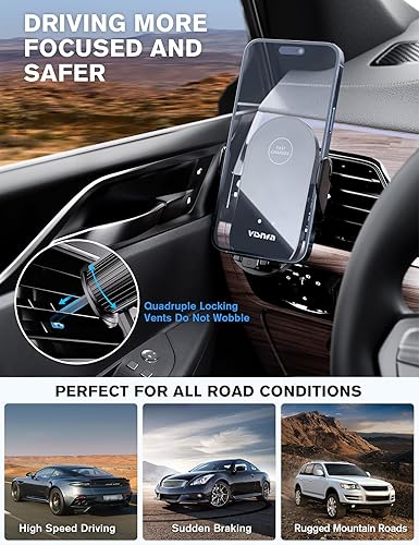 Miniatura 6 de Cargador inalámbrico para automóvil, 15 W, soporte de teléfono de automóvil de carga rápida, sujeción automática, soporte de teléfono para