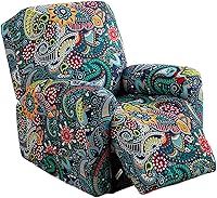 Vista 26 de Eco-Ancheng - Juego de fundas protectoras para sillón reclinable, 4 piezas protectoras antideslizantes, con bolsillos de almacenamiento, protector
