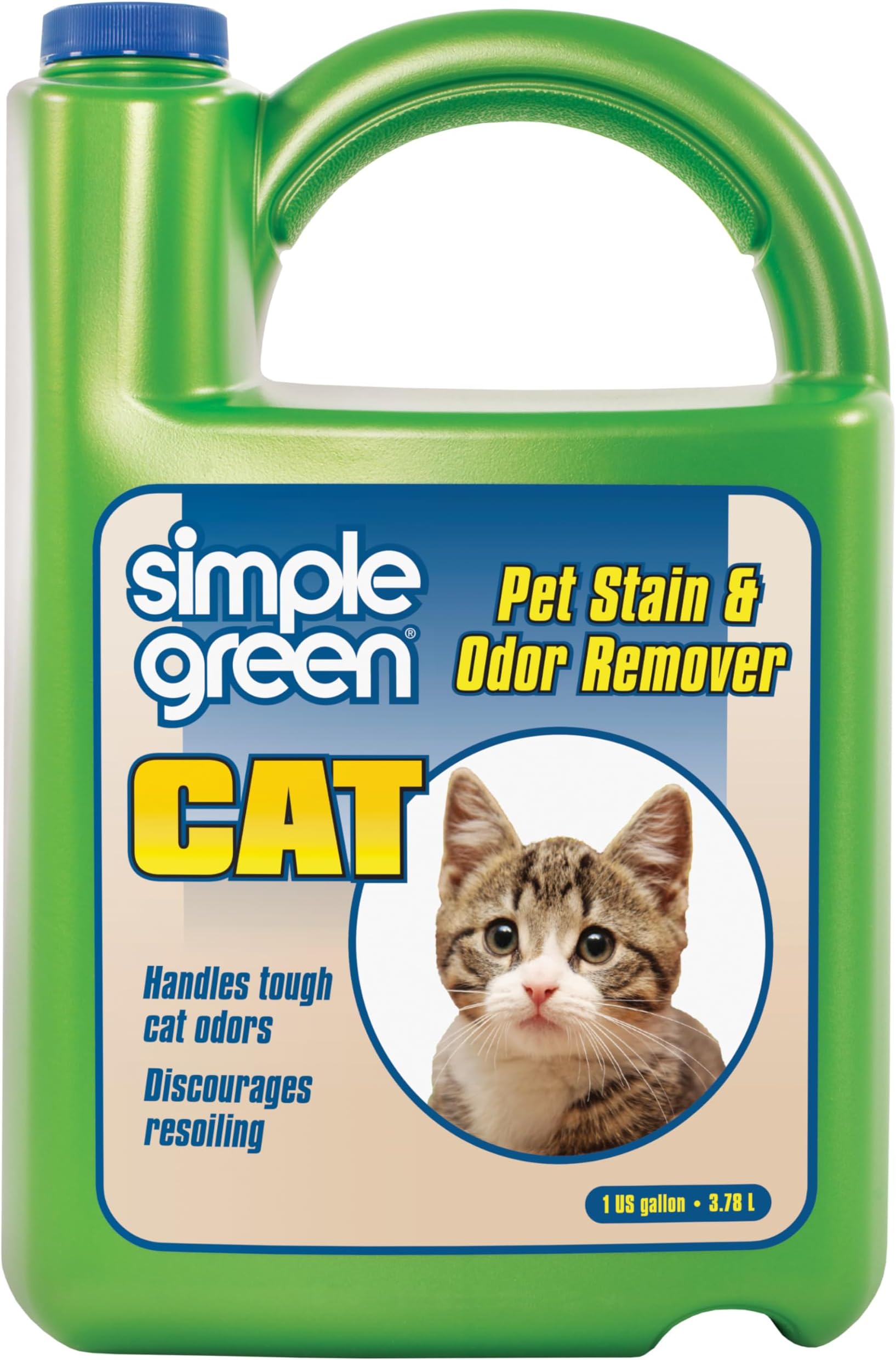 Cat Stain & Odor Remover - Enzyme Cleaner for Cat Urine, Feces, Blood, Vomit (1 gallon Refill)