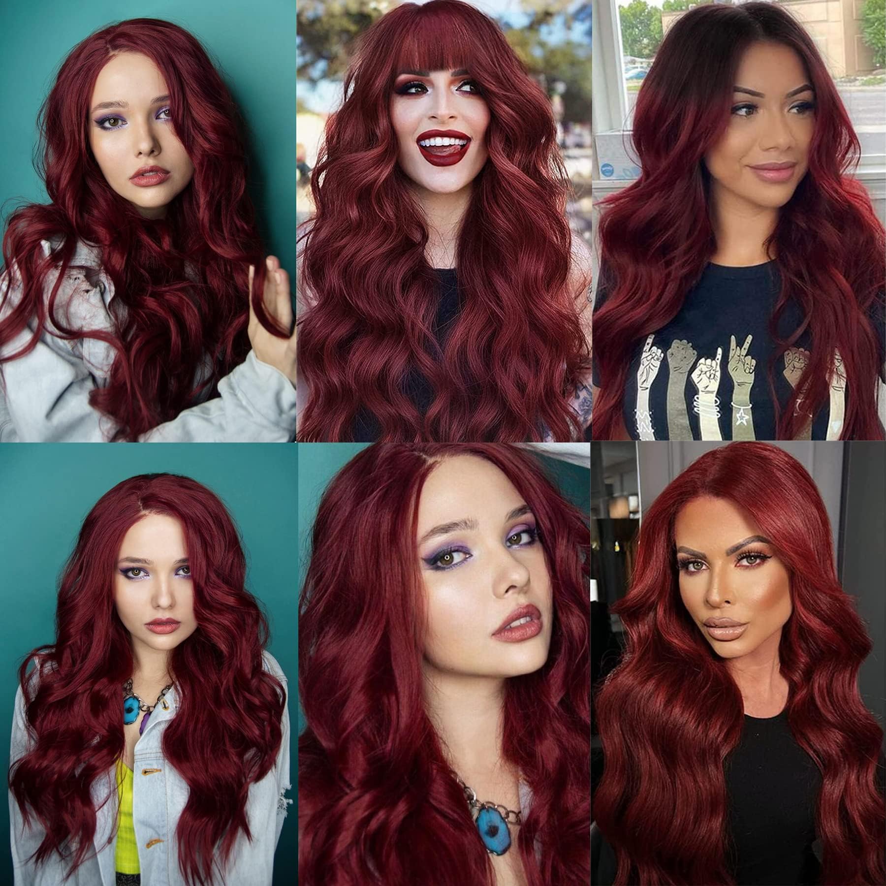 Long Wavy Wigs for Women 28”/70cm Long Curly Wigs Middle Part with No Bangs Synthetic Hair Fiber Curly Wigs Charming Full Hair Heat Resistant Fiber Wig for Daily Party Cosplay Use(#15) - Image 4