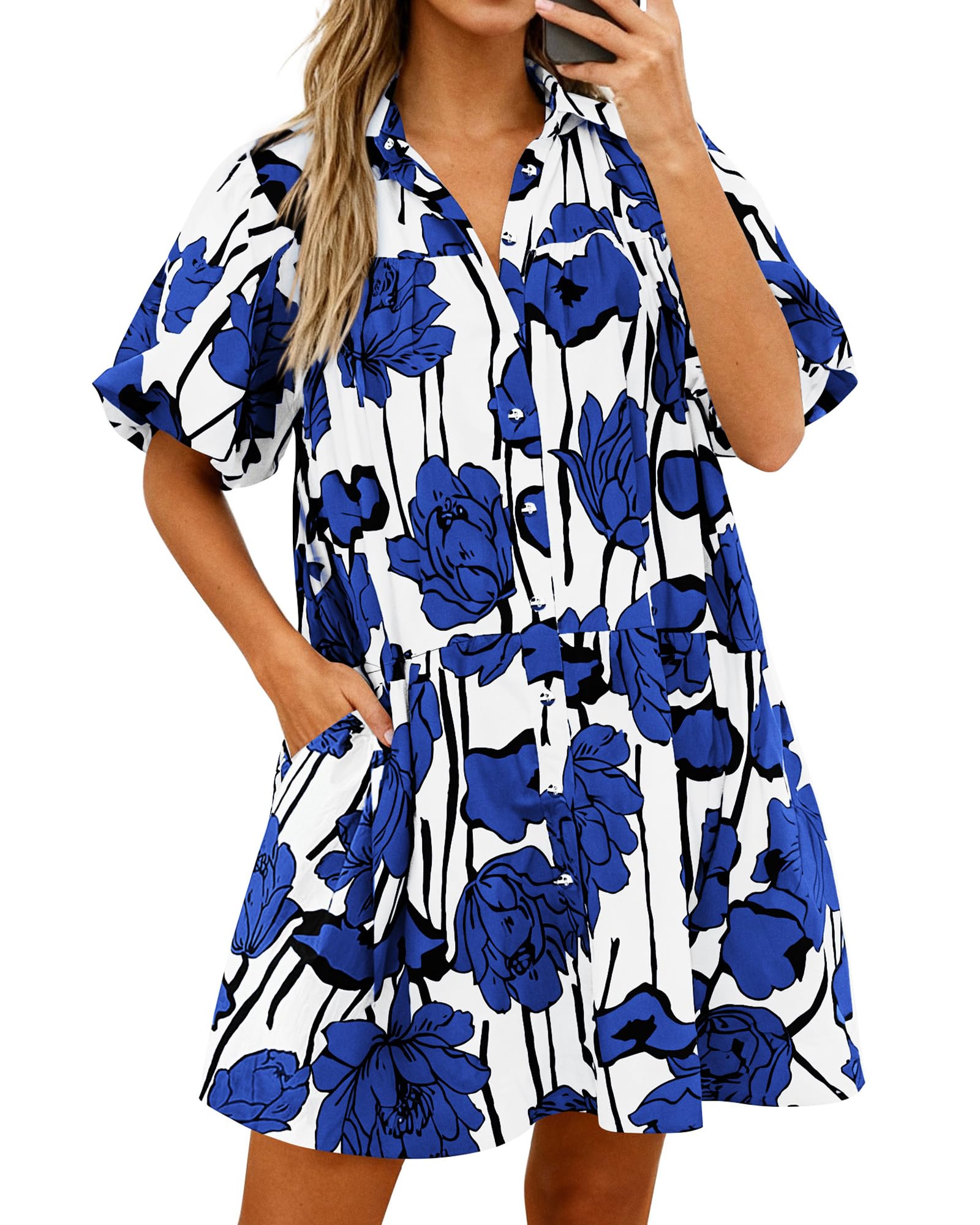 75% Off PRETTYGARDEN Women's Puff Sleeve Mini Dress
