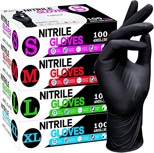 Miniatura 10 de SANYU Nitrile Gloves, Powder-Free, Latex-Free, Non-Sterile, Food Safe, Disposable Gloves for Household, Heavy Duty, 4 Mil