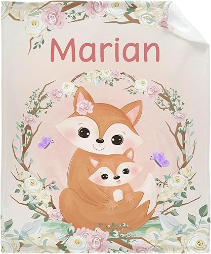 Miniatura 10 de Audumbara Manta personalizada con lindo koala para mamá y bebé, manta de franela con nombre personalizado para niñas pequeñas, regalo significativo