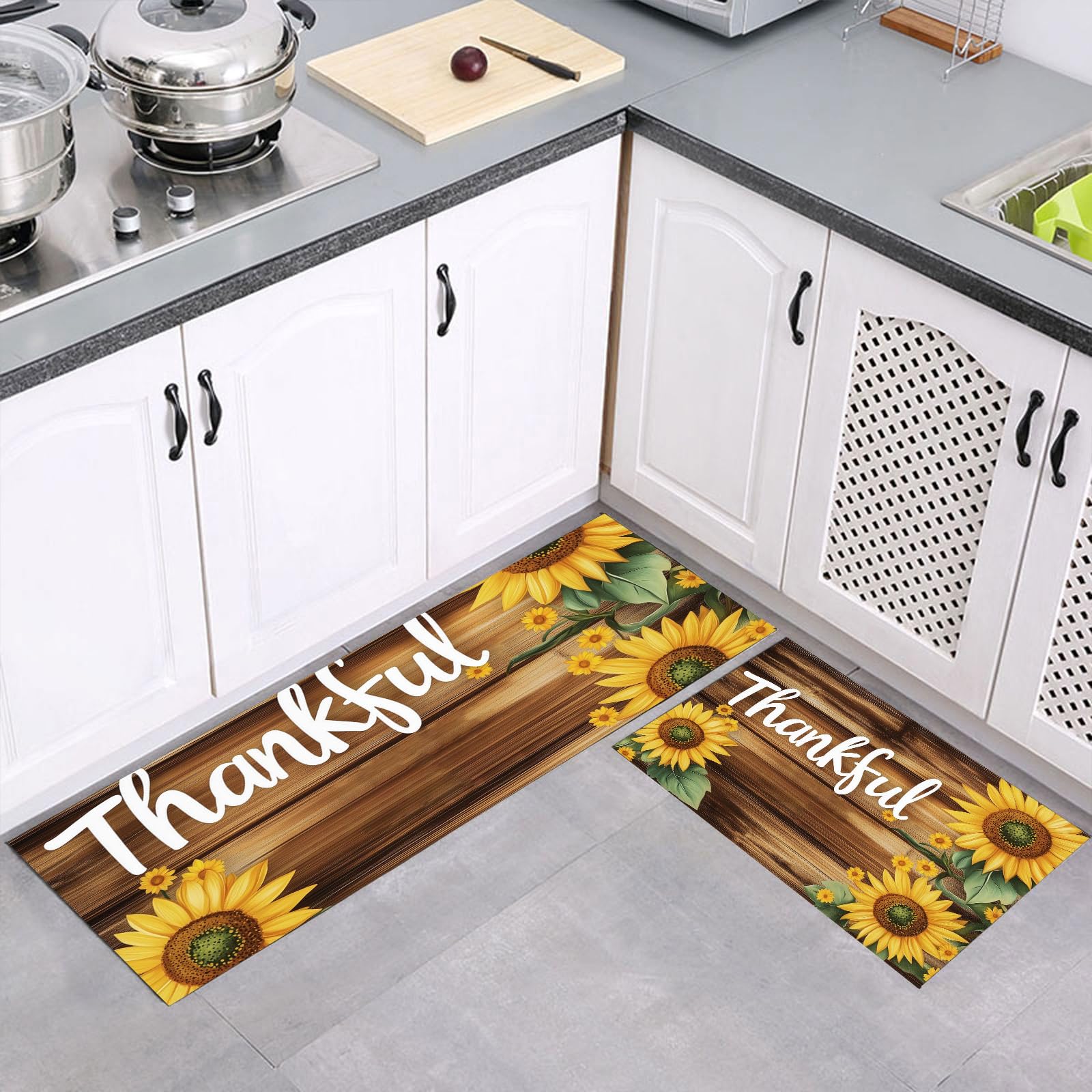 Alfombras de cocina de girasoles para dar un toque cálido y rústico a tu hogar