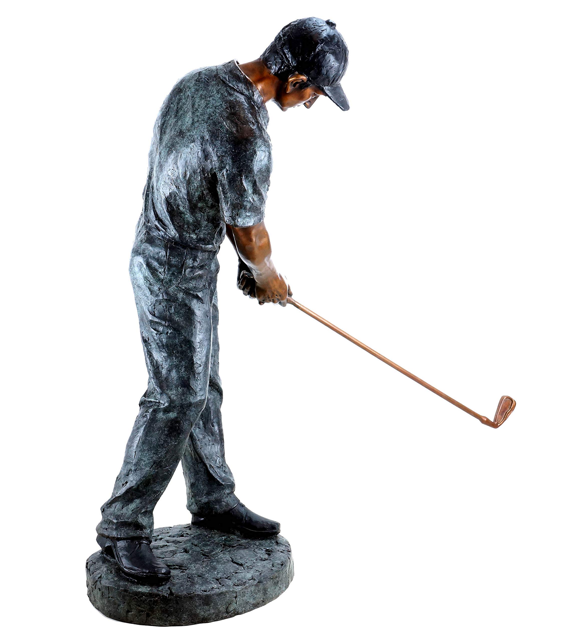Art & Ambiente – Scultura moderna in bronzo – XXL golfista – Edizione limitata – Grande giocatore di golf – Altezza: 85 cm – Scultura da giardino