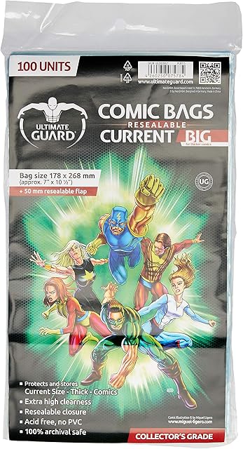 Ultimate Guard "BIG Comic Bags (Current, Transparent)