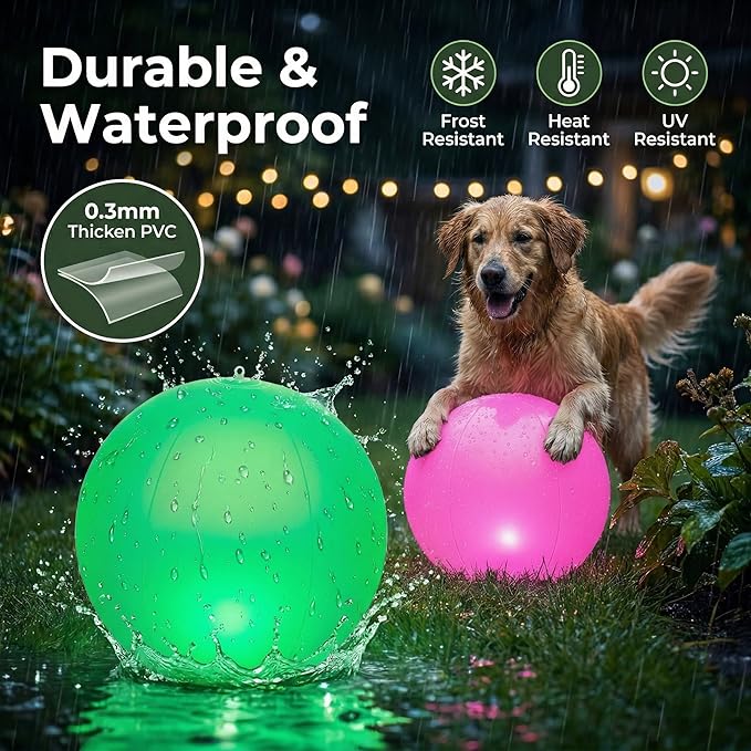 Luces Solares Flotantes para Piscina HAPIKAY 2 Paq 14 pulgadas LED Cambio Color miniatura 5