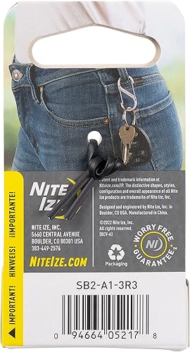 Miniatura 8 de Nite IZE S-Biner Mosquetón doble de acero inoxidable #2, mosquetón doble con puerta para llaves y engranajes, paquete de 3, negroinoxidable