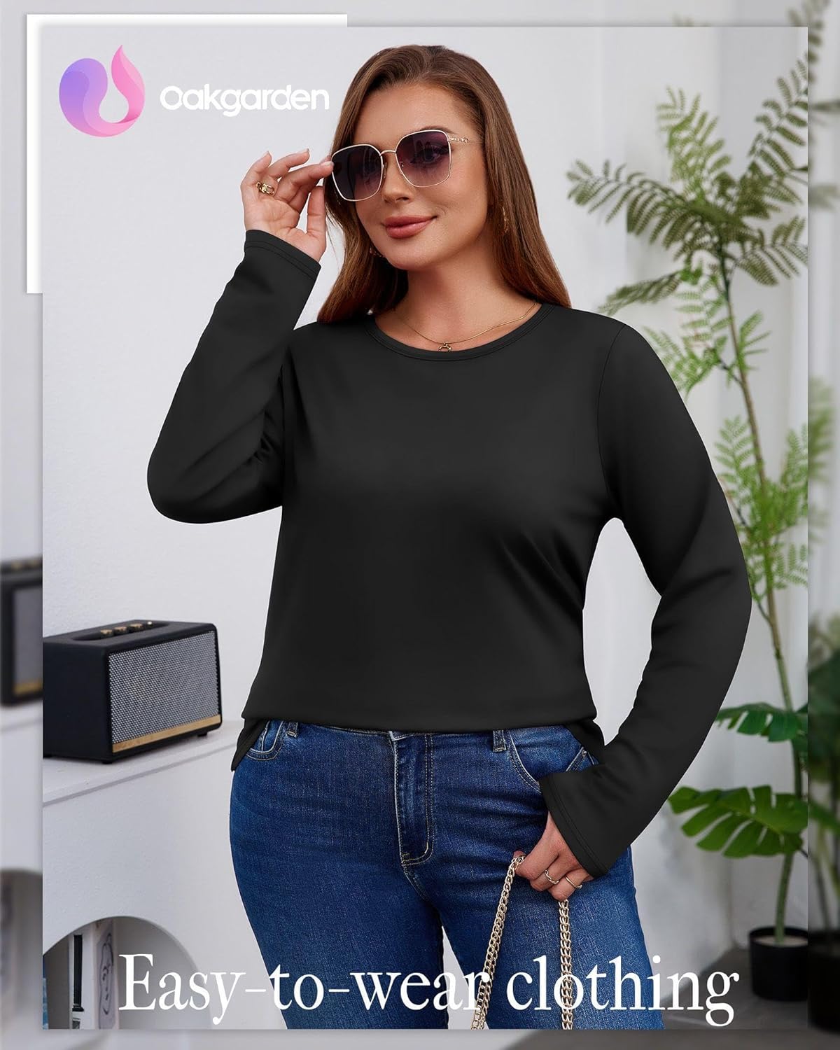3 Pack Women's Plus Size T Shirts Long Sleeve Crew Neck Tops Casual Basic Loose Fit Fall Tees Tunic Outfit - Image 6