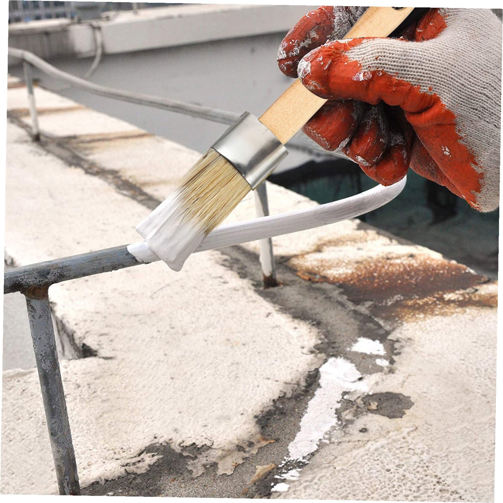 Healifty Set de Pinceaux Ronds Outil Robuste Lot de 5 et Manches en Bois Poils de Sanglier pour Peinture à l'huile Décoration Intérieure et Meubles