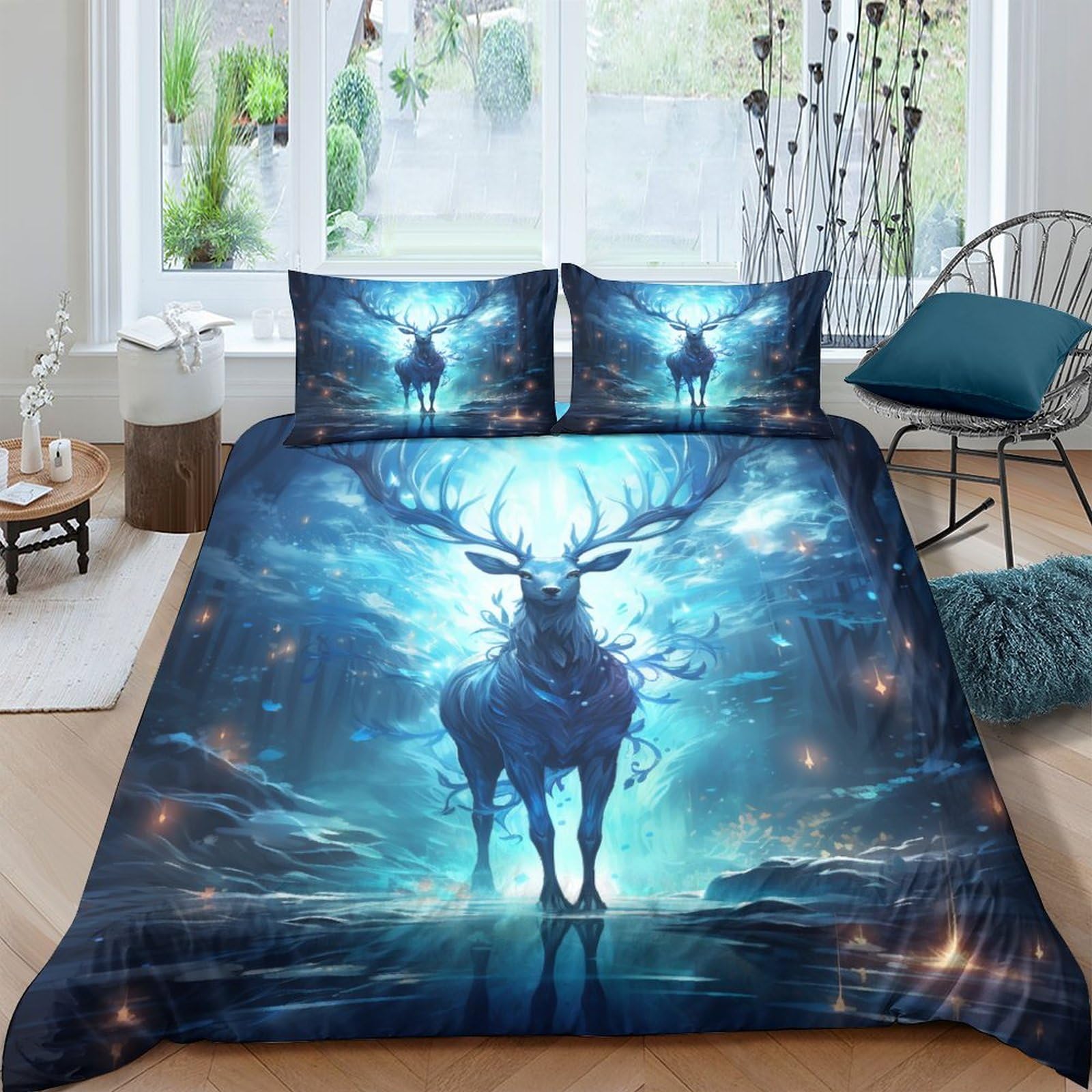 Parure de lit king 220x240cm avec housse de couette et taies microfibre