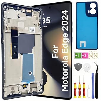 OEM Original for Motorola Moto Edge 2024 Screen Replacement for Moto Edge 2024 LCD Screen Touch Digitizer Display Pantalla with Tool kit XT2405V with Frame
