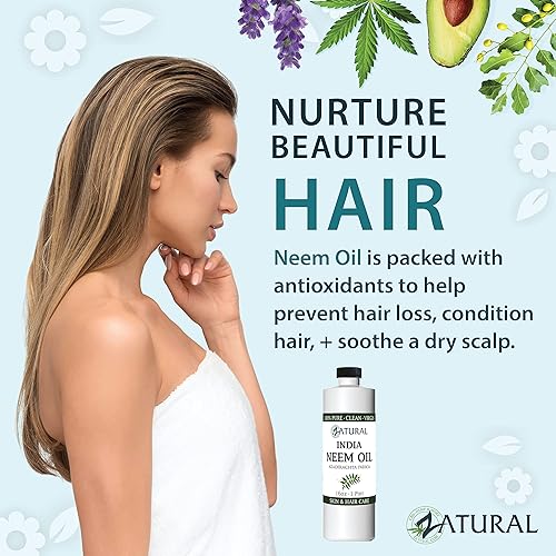 Vista 12 de Zatural Aceite de neem 100% puro, sin diluir, prensado en frío, para cabello, piel y uñas, 32 onzas