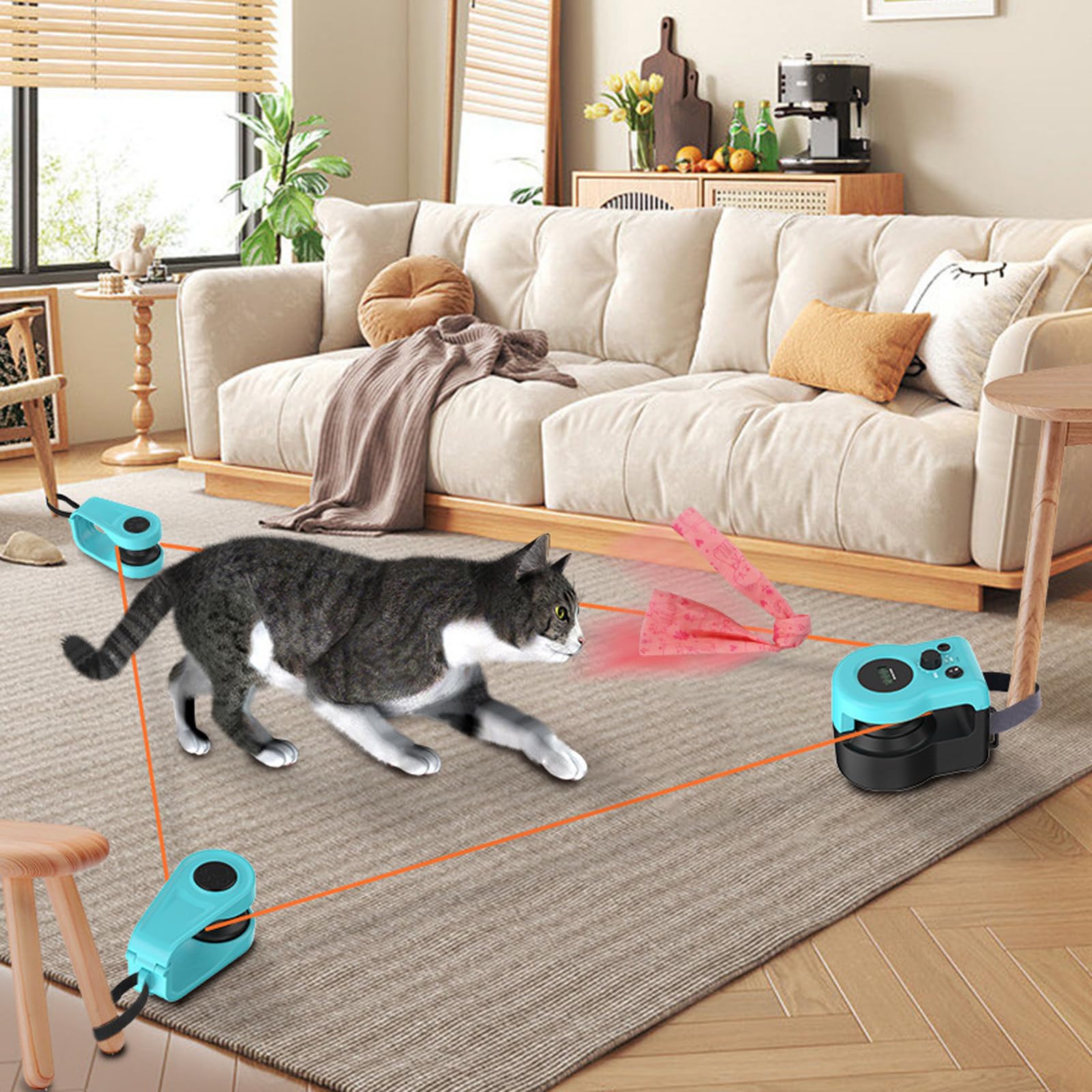 Nuovo Tapis roulant per gatti, Automatico/Telecomando, giocattolo interattivo gatto, giocattoli da caccia simulati, velocità regolabile, gioco da caccia con penna per gatti al coperto