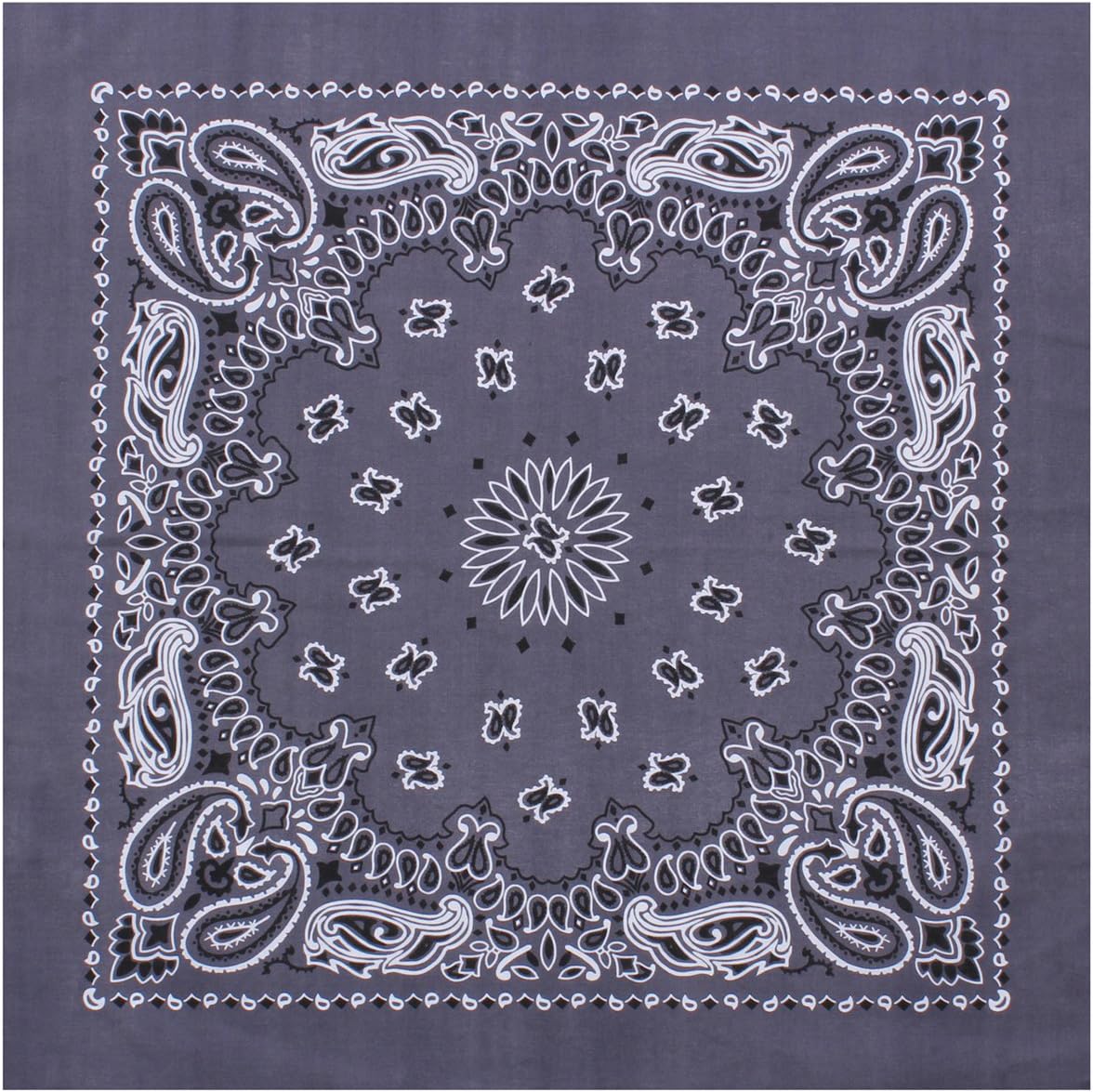 Trainmen Paisley Bandana 27โ x 27โ ExtraโLarge 100% Cotton Head Wrap Scarf MultiโUse