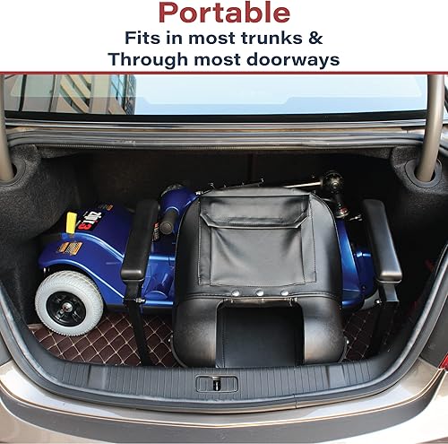 Miniatura 6 de Zipr Xtra Scooter de 3 ruedas  Scooter de movilidad de distancia entre ejes extendida de 3 ruedas  Silla de ruedas eléctrica de 16 pulgadas  Scooter