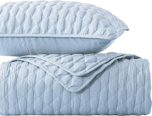 Miniatura 9 de WDCOZY Juego de ropa de cama tamaño individual con 1 funda de almohada, colcha ligera y suave, funda de edredón fina para todas las estaciones, 2