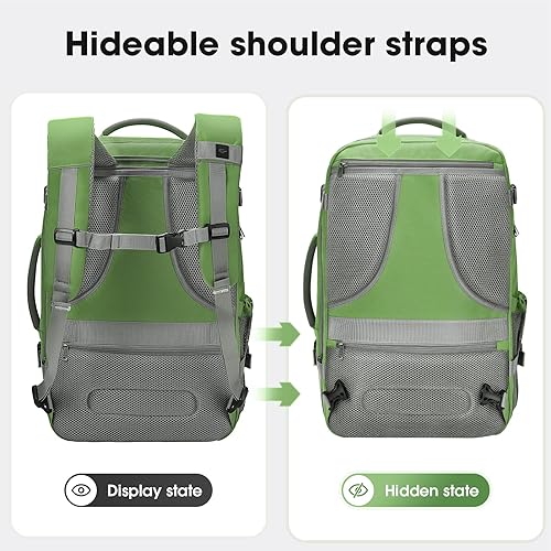 Miniatura 7 de Maelstrom Mochila de equipaje impermeable con bolsa de zapatos oculta, forro polar verde con licencia oficial de star wars silent one crew., 40L,