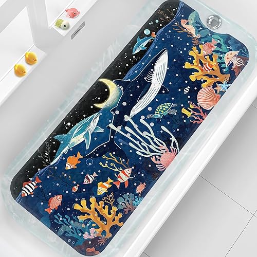 Miniatura 10 de XIYUNTE Alfombra de baño para bebé antideslizante para niños, tapete de baño extra largo de 40 x 16 pulgadas, tapete de baño ecológico para niños
