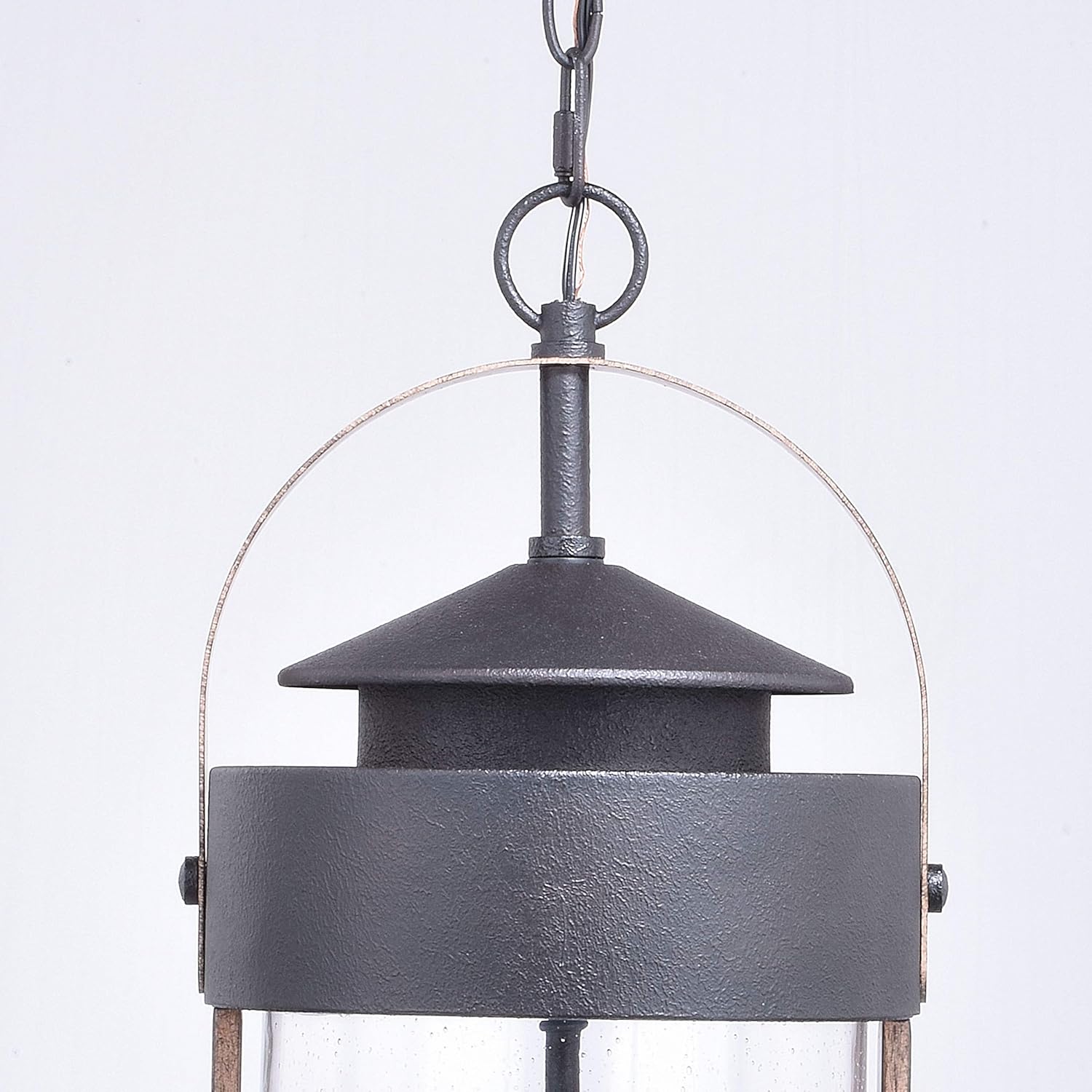 70% Off Everything VAXCEL Farmhouse Outdoor Pendant Light - Textured Dark Bronze and Burnished Oak Wood Finish Porch Hanging Lights with Clear Seeded Glass, Exterior Lantern Pendant Light for Porch, Front Door Entryway