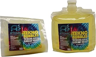 Atomic Bubbles: Tekno Bubbles 128oz Smart Pouch Refill - Gold - UV Blacklight Glow Bubbles, Glow Parties, Indoor & Outdoor, Safe for Kids, Non-Toxic