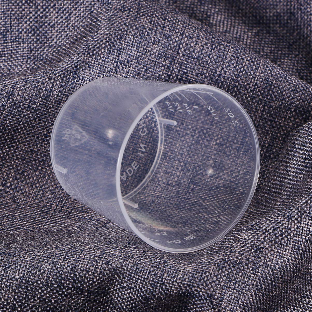 NAMOARLY 25pcs Graduated Plastic Measuring Cups 60ml Liquid Measure Cup Lids for Paint High-temperature Resistance