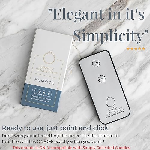 Miniatura 2 de Simply Collected Control remoto lista para usar, solo colección de velas 3D sin llama, batería incluida, función de encendido y apagado fácil (no