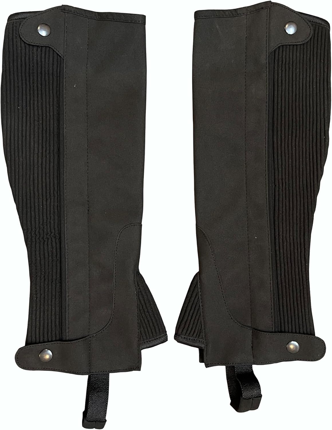 Half Chaps Black Amara Equestrian English Riding Unisex Adult Half Chap Premium Synthetic Amara Leather