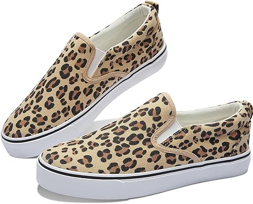 Obtaom Zapatillas blancas para mujer, zapatos negros sin cordones para mujer, mocasines de lona bajos