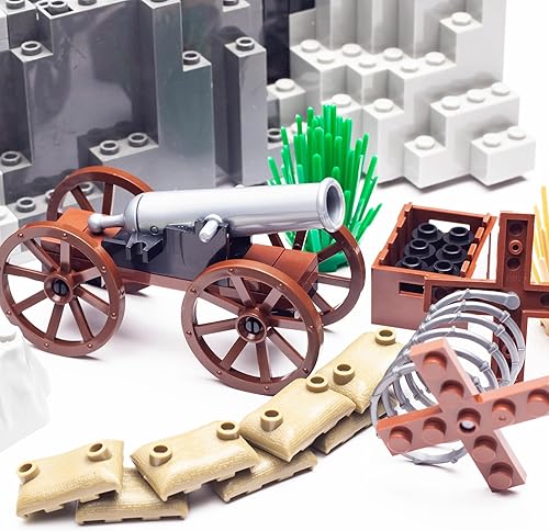 Miniatura 17 de Paquete de armas, cañón de guerra medieval militar, figuras de soldados, minifigura compatible con las principales marcas, 3 años en adelante