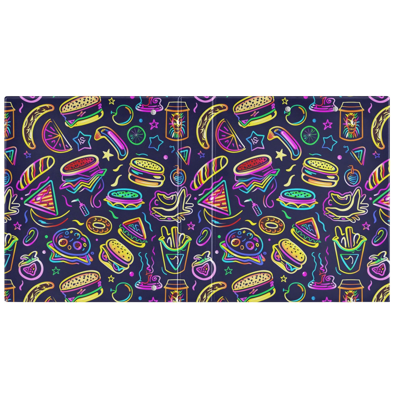 American Neon - Raccoglitore a 3 anelli, 3,8 cm, contiene 200 fogli con 3 tasche interne in PVC trasparente, per scuola e ufficio