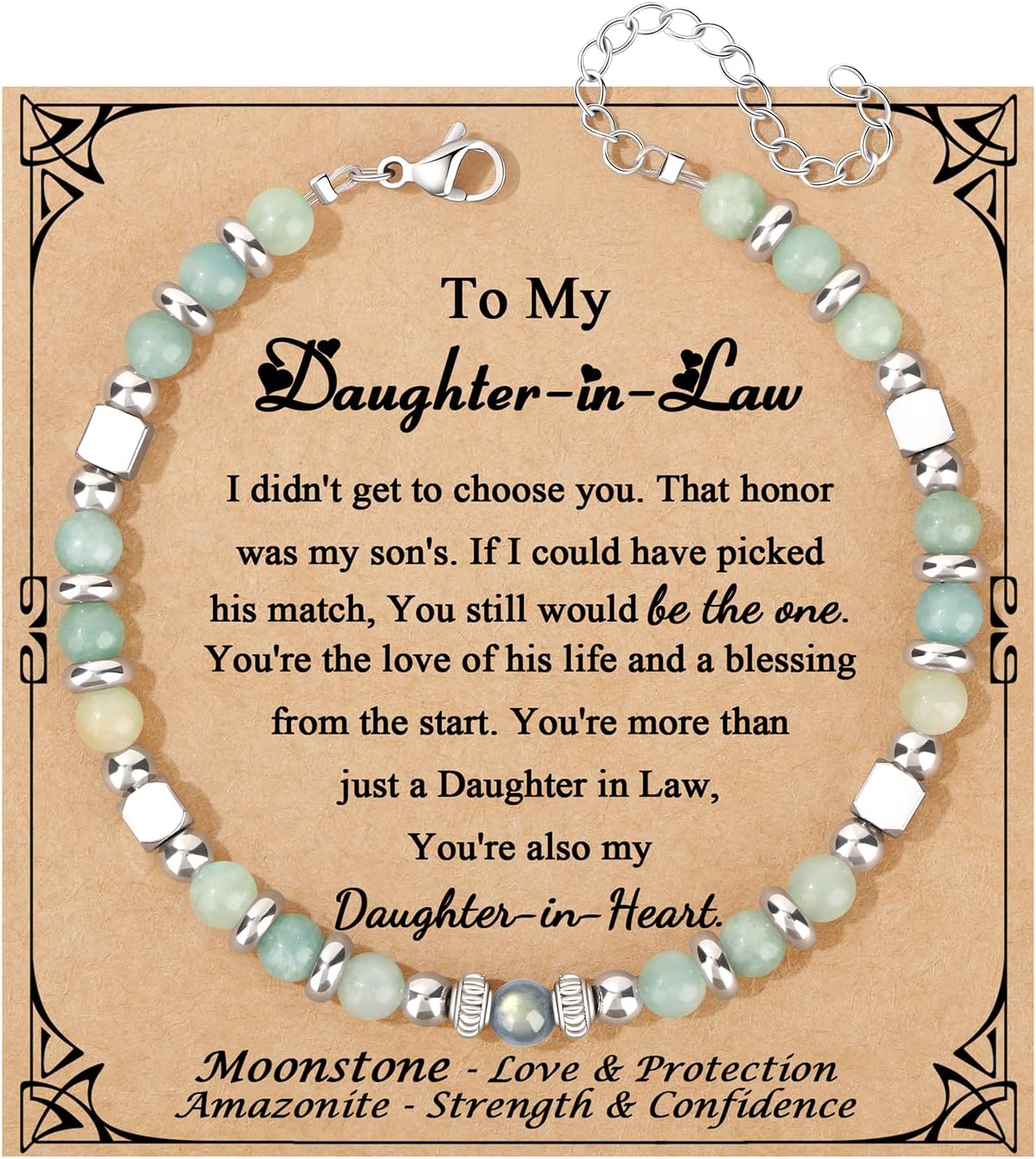 JoycuFF ���������� ������ ���������� ������������������ ���������������� Amazonite Colorful Imperial Jasper Stainless Steel Beads Bracelets, Valentines Mothers Day Birthday Christmas Graduation Gifts