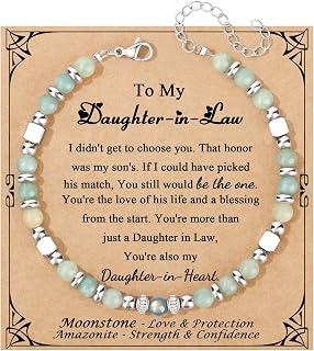 𝗚𝗶𝗳𝘁𝘀 𝗳𝗼𝗿 𝗪𝗼𝗺𝗲𝗻 𝗠𝗼𝗼𝗻𝘀𝘁𝗼𝗻𝗲 𝗕𝗿𝗮𝗰𝗲𝗹𝗲𝘁 Amazonite Colorful Imperial Jasper Stainless Steel Beads Bracelets, Graduation Mothers Day Christmas Birthday Gifts for Her Women