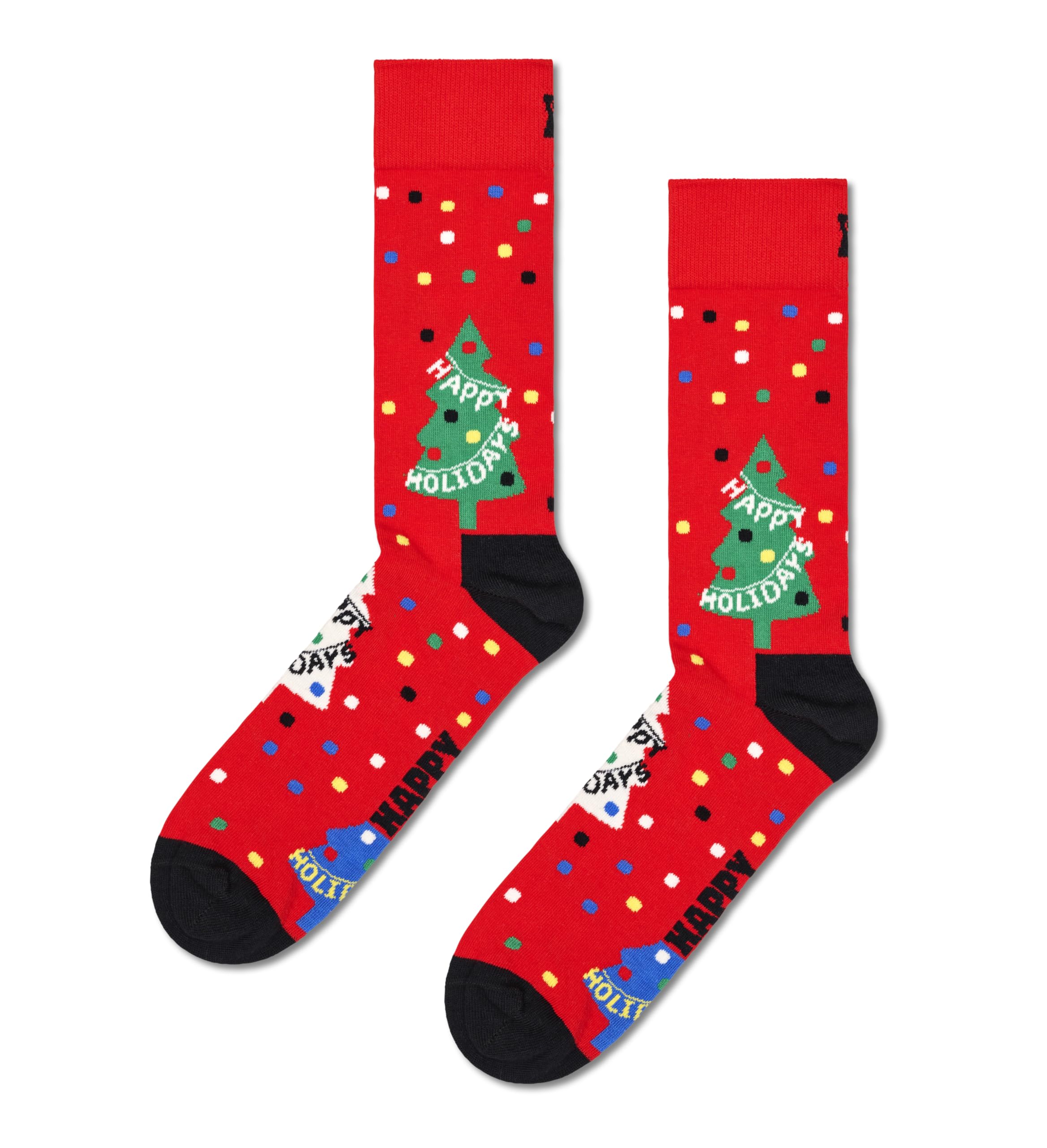Happy Socks Christmas 'Holiday Tree' Gift Set-3 Pack Calzini, Verde, 7-11 (Pacco da 3) Unisex-Adulto