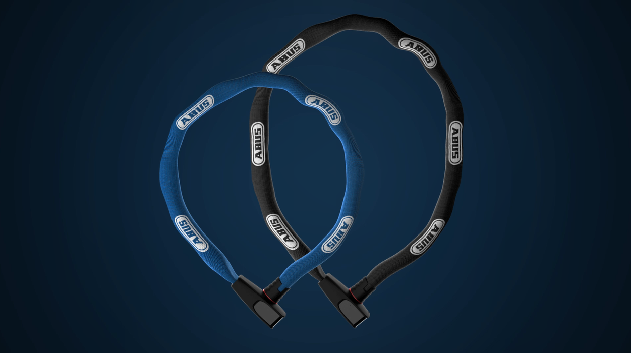 ABUS Antivol Chaîne Catena 6806K Bleu - Chaîne Vélo 85cm Niveau Sécurité 6 Avec Tube Textile