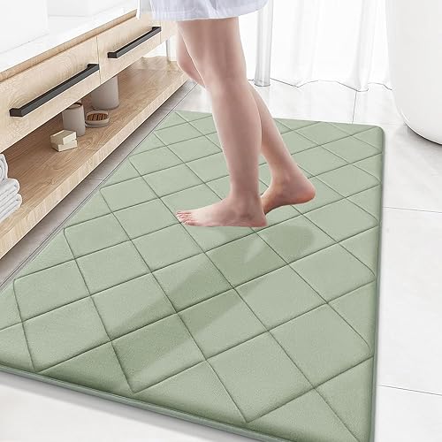 Miniatura 136 de OLANLY Tapete de baño de espuma viscoelástica de 24 x 16 pulgadas, ultra suave y absorbente, lavable a máquina, cómodo tapete de baño para suelo de