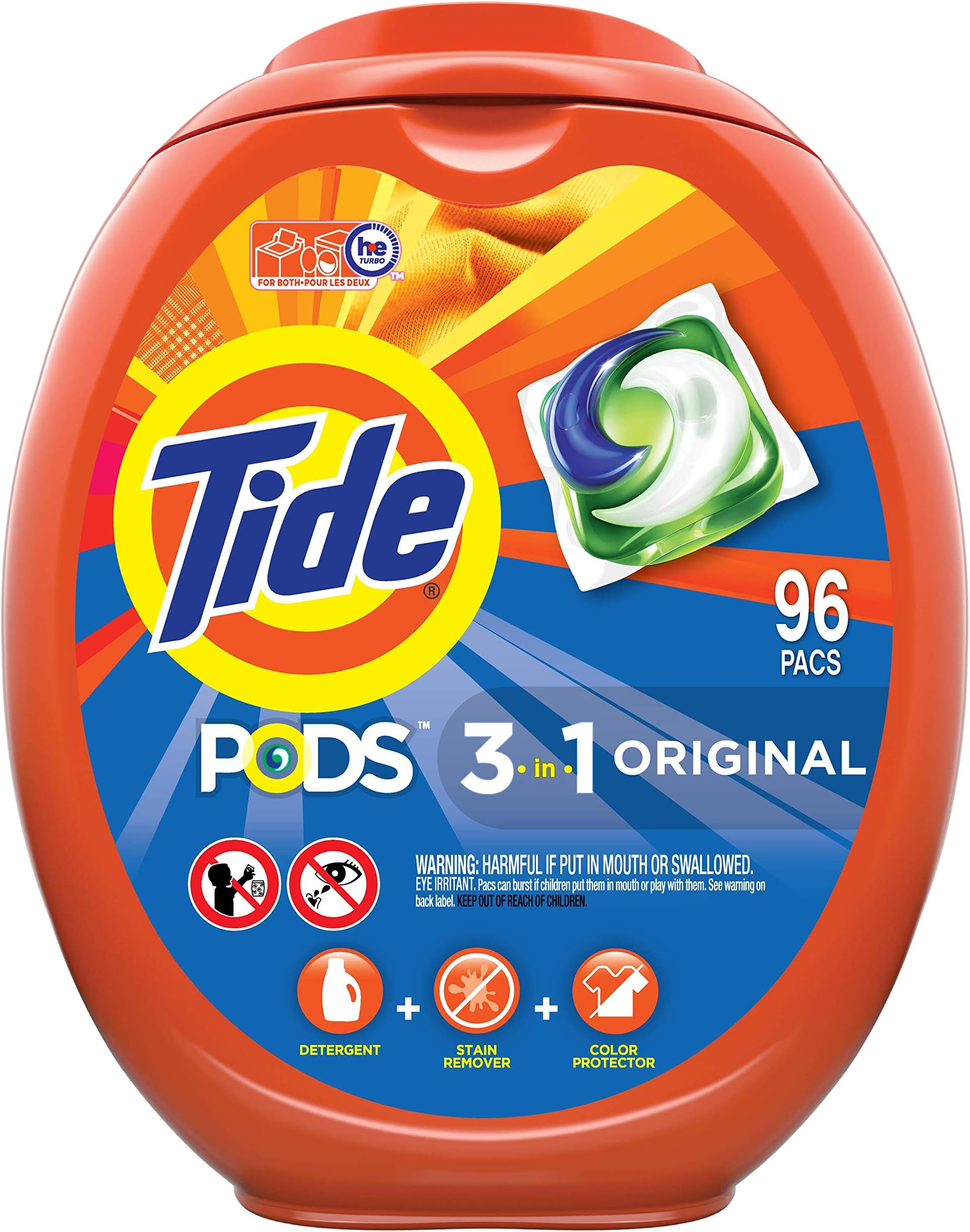 Tide PODS Laundry Detergent Soap PODS, High Efficiency (HE), Original Scent, 96 Count