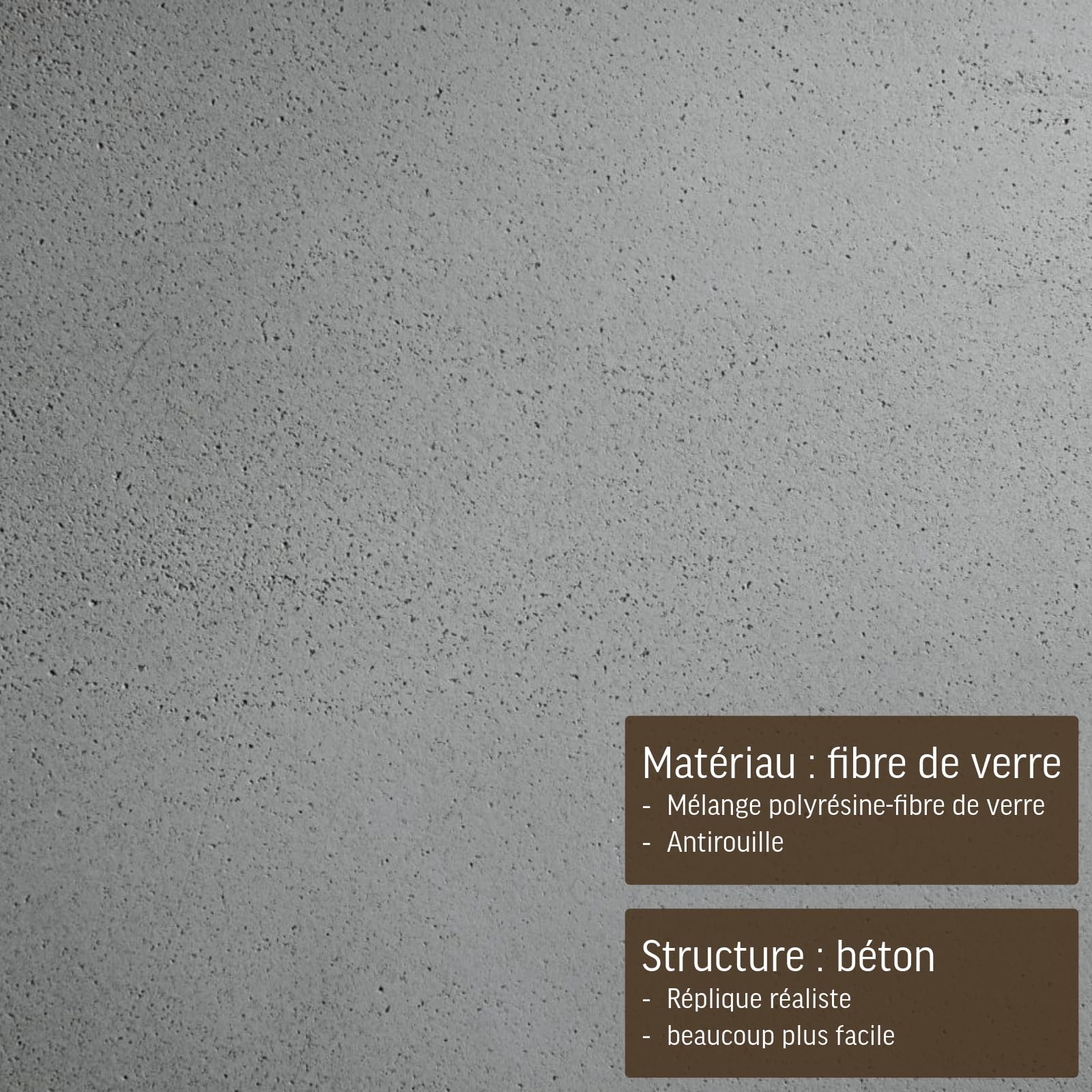 VIVANNO Jardinière en Fibre de Verre - 45x45x45 cm - Design béton Gris - Jardinière carrée pour l'extérieur et l'intérieur
