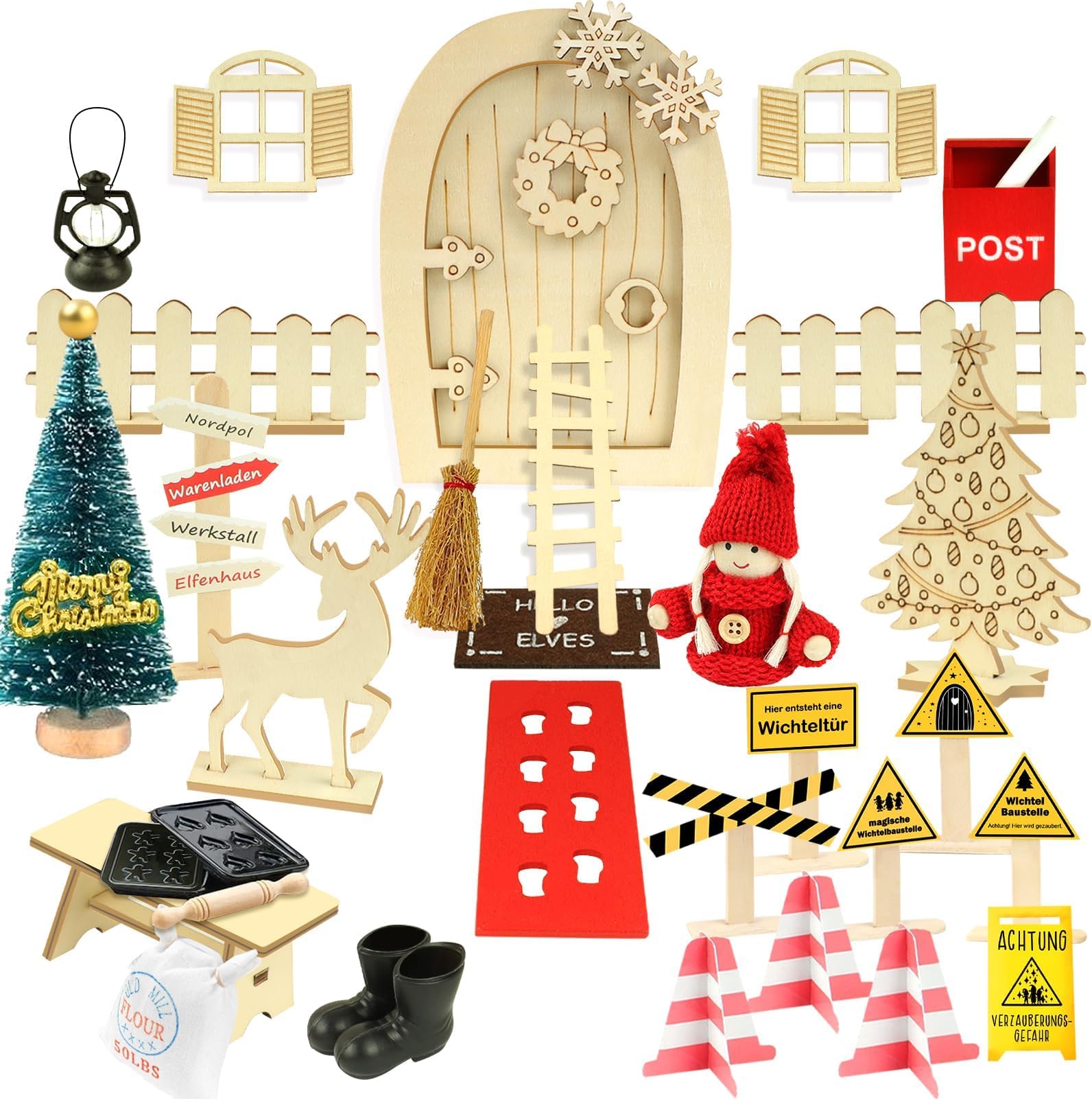 Wichteltür Set Für Weihnachten - Komplettset Mit Zubehör Für Magische Wichtelgeschichten