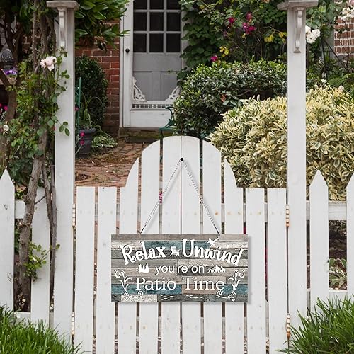 Vista 39 de Hotop Letrero de metal para patio al aire libre, decoración para patio trasero, porche, arte de pared, balcón, glorieta, accesorios para decoración