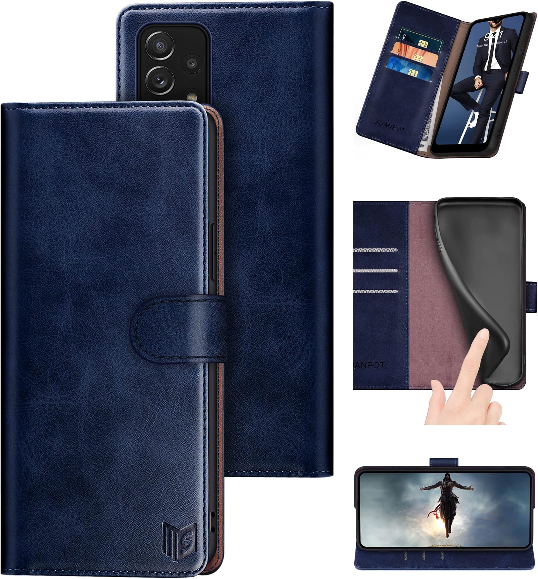 Étui Pour Blackview A53 Grand Motif Papillon PU Cuir Portefeuille Étui