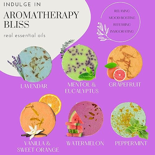 Vaporizadores de ducha de aromaterapia, aceites esenciales naturales relajantes, paquete variado de 6, cuidado personal de lujo, regalos para