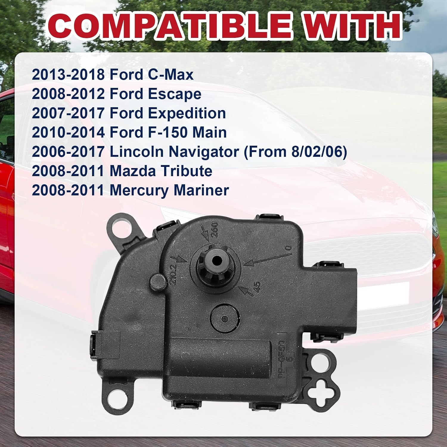 HVAC Blend Door Actuator for Ford F-150 Expedition Escape C-Max 2007-2018