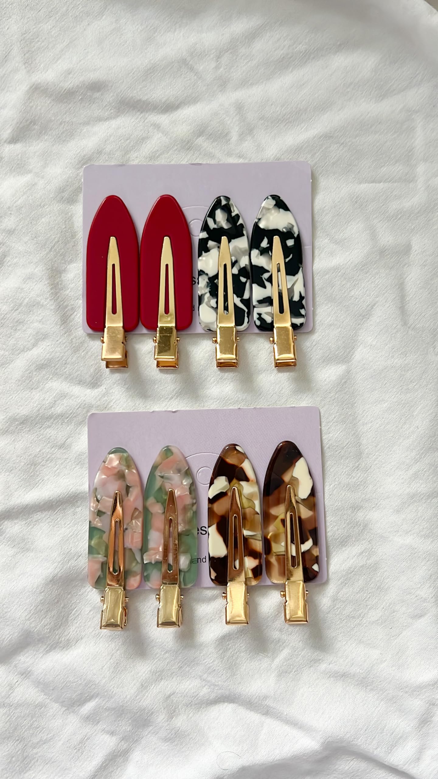 8 pinzas de pelo de mármol, sin dobleces y sin pliegues, pinzas de pelo de cocodrilo para peinar seccionamiento para salón de belleza, peluquería, flequillo, ondas, maquillaje para